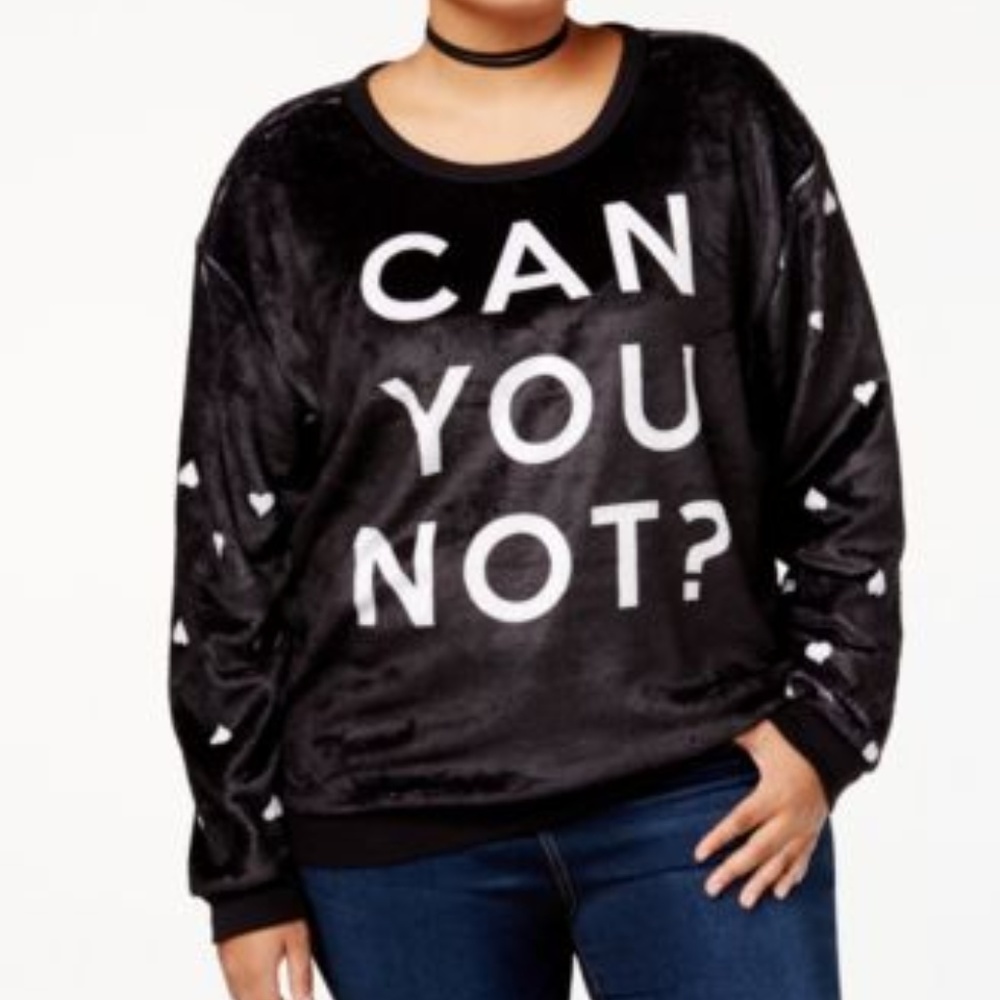 Hybrid Trendy Velvet Burnout Graphic Sweatshirt